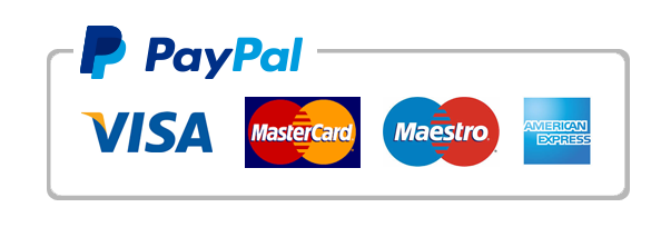 Aceptamos PayPal, Visa, MasterCard, Maestro y American Express